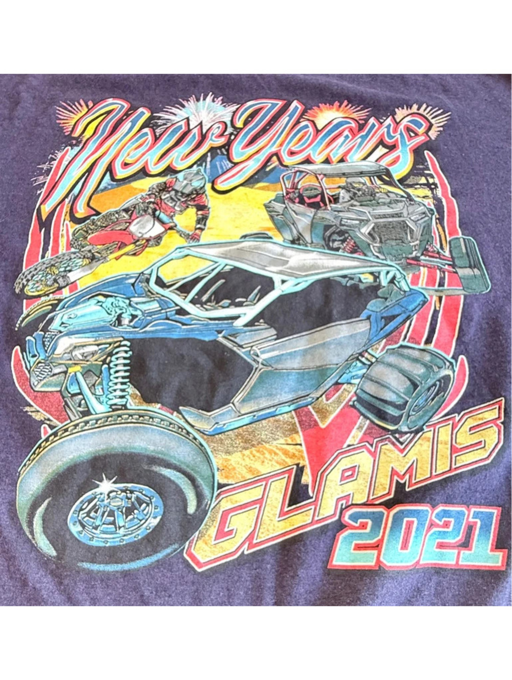 New Year’s Glamis 2021 Off-Road Graphic T-Shirt Size Large 1322